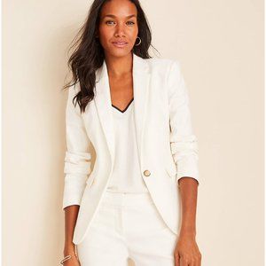Ann Taylor One-Button Blazer In Linen Herringbone